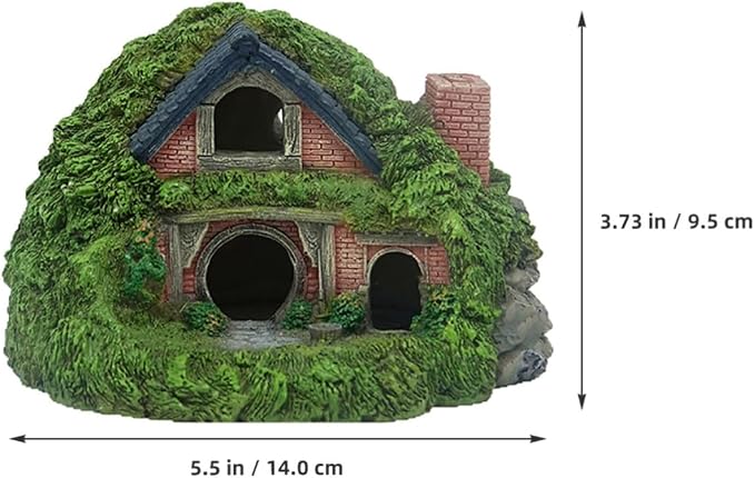 Toddmomy Small Resin Aquarium House Cave Fish Hideout Ornament | Roman Column Ruins Design, Emerald Castle Charm, Secure Refuge Hiding and Swimming Spaces, Easy Installation