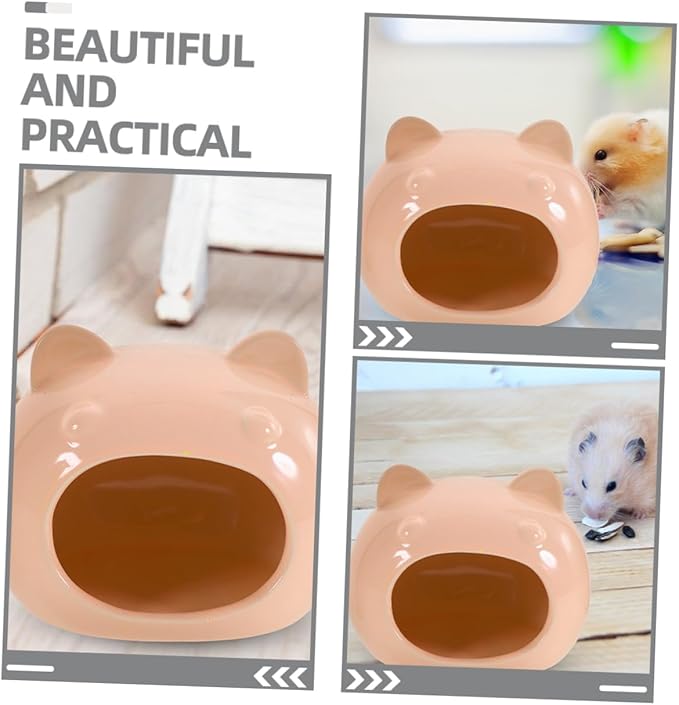 Yardwe Ceramic Hamster Hideout Small Pet Cage Cozy Bed for Rats Hedgehogs Guinea Pigs