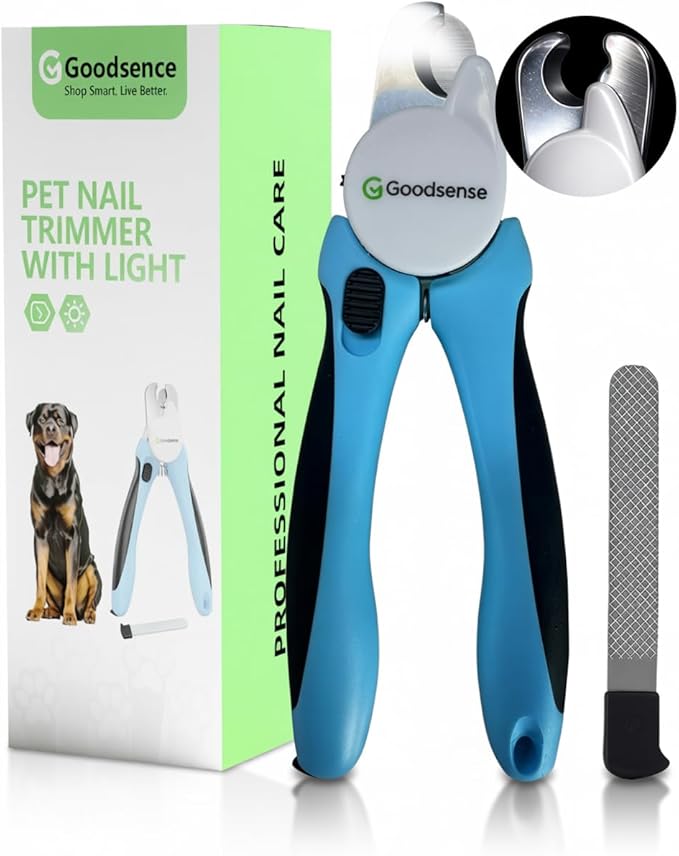 LED Pet Nail Clippers with Light for Safe Pet Grooming – Eco-Friendly Plastic, Sharp Blades for Dogs, Cats & Small Pets, Easy-to-Use Trimmer for Paws