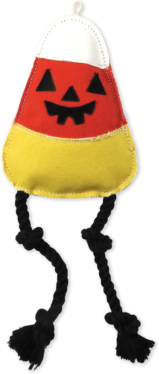 Pet Passion Multipack Stuffed Dog Toys Durable Cotton Canvas with Coconut Fill for All Pet Breeds, Candy Corn, One Size