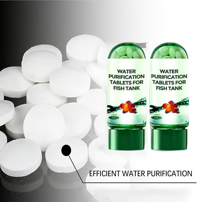 Powerful Aquarium Water Purification Tablet,Water Purification Tablets for Fish Tank,Remove All Kinds of Turbidity from Fish TankWater (2PC)