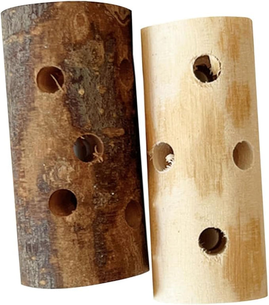 2pcs Natural Teething Toys Apple Wood Nibbling Sticks for Small Animals Chew Toys for Rabbits Hamsters Guinea Pigs