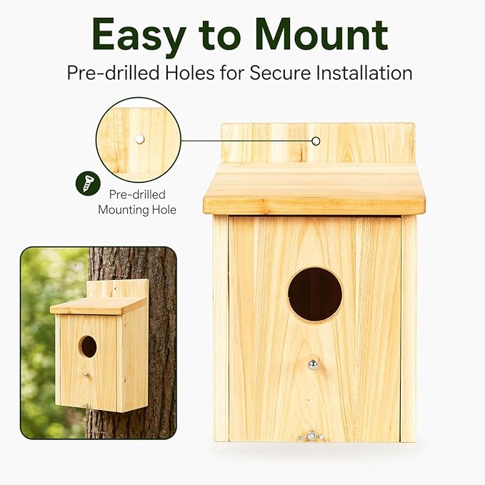 Wooden Bird Houses for Outside Birdhouses Nest Bluebird House for Cardinals Finch Wren Swallow for Garden Viewing 1B