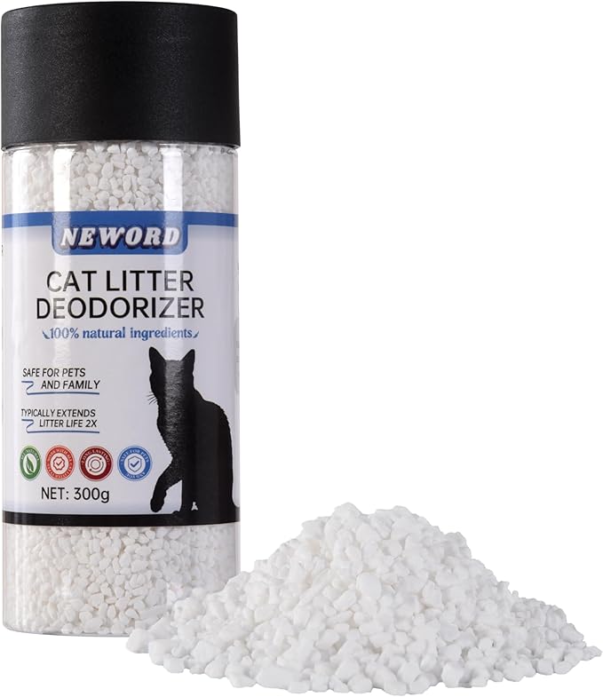 NEWORD Cat Litter Deodorizer Granules, Litter Box Odor Eliminator, Cat Urine Odor Remover, Long-Lasting Odor Control, Keep Fresh & Odor-Free, Safe for Cats, Extends Litter Life by 2X, 10.6oz