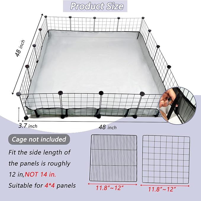 DZWLKJ Guinea Pig Cage Liner Tarp Bottom Waterproof and Washable Base Also for Rabbits, Bunny, Chinchesillas, Hedgehog, Ferrets and Other Small Animals(48x48 inches)