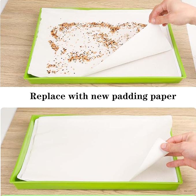 100 Sheets Bird Cage Liner Papers, Disposable Bird Cage Paper Liners, Cuttable Pet Animal Cages Cushion, Precut Absorbent Bird Paper for Bird Parrot Small Animal, 12.2'' X 17.3''