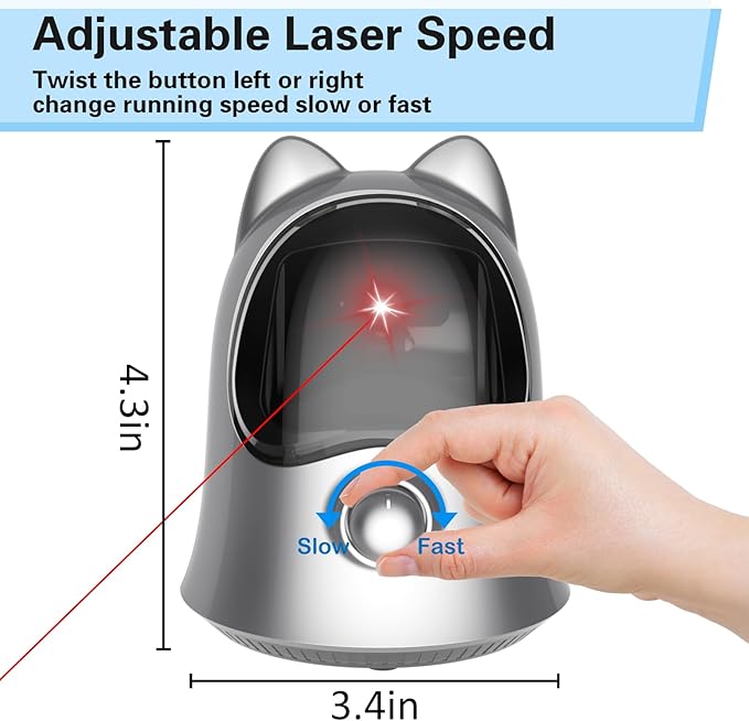 Muhhiba Cat Laser Toys for Indoor Cats, Random Trajectory Laser Cat Toy, Interactive Cat Toys for Bored Indoor Adult Cats/Kittens/Dogs (Silver)