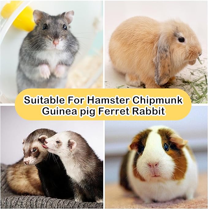 4 PCS Bunny Chew Toys for Grinding Teeth, Hanging Rabbit Snack Toy Natural Chinchilla Sweet Bamboo Sticks Carrot Cake Small Animal Treats String for Chinchilla, Guinea Pigs, Squirrel, Gerbil