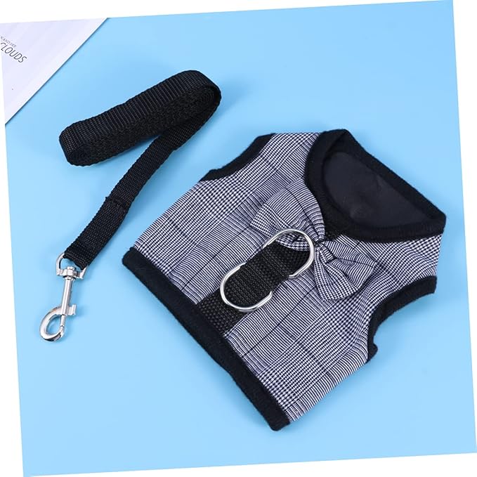 Toddmomy Small PET Vest Harness Breathable Mesh for Rabbits Guinea Pigs and Small Animals Adjustable Leash Lead and Traction Strap