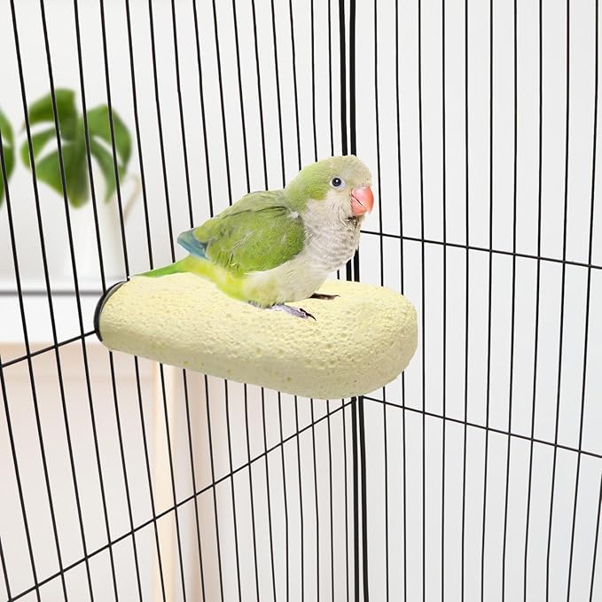 Bird Calcium Teeth Chew Toy Hamster Grinding Stone for Parrot Parakeet Cockatiel Rabbit Chinchilla Squirrel Cage Perch Stand (Random Color) (L)