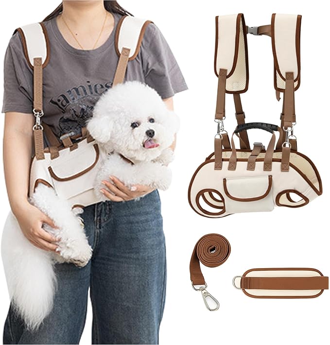 Dog Carrier Backpack for Small Pets, Breathable Detachable Travel Pet Bag with Adjustable Straps, Portable Hands-Free Dog Cat Carrier Backpack for Hiking, Walking & Camping (S)