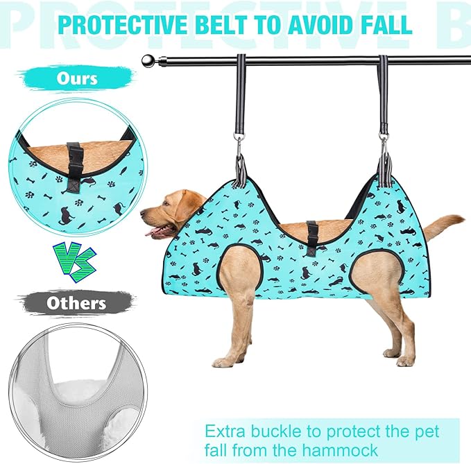 ATESON Dog Grooming Hammock - Pet Harness for Grooming, Dog Sling for Nail Clipping, Dog Hanging Holder for Cutting Nails