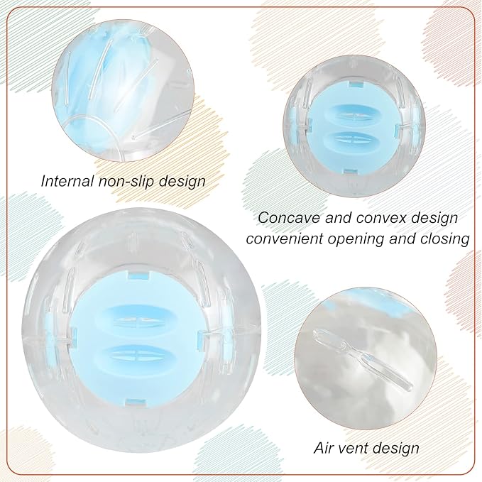 Andiker Hamster Ball, 5.52in Transparent Exercise Ball with Breathable Holes for Small Animals to Keep Fit or Do More Sports