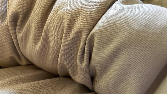 Organic Cotton Canvas Dog Bed: Removable Cover, Natural Fill - Made in USA (Gray, Large 35" x 8" inches)