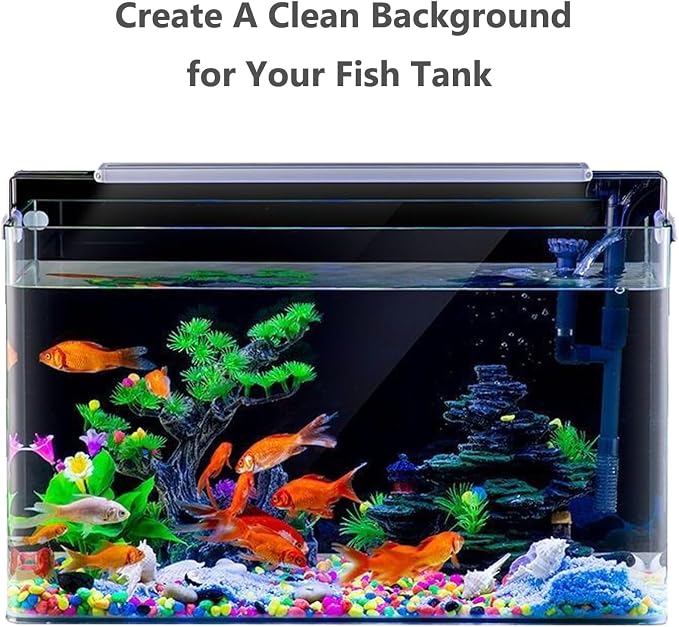 XCNO Black Aquarium Background Fish Tank Film, Static Cling, 31.5 x 15.7 in | Glue-Free, Thickened Waterproof Vinyl, Total Light Blockout, Makes Fish Colors Pop, Easy to Install and Remove, Reusable