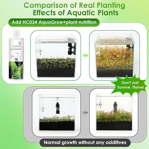 HC034 Aquarium Plant Liquid Fertilizer - Advanced Macro Nutrient Solution for Freshwater Planted Tanks, Promotes Root & Leaf Growth, 150ml/500ml/1000ml (500mL)