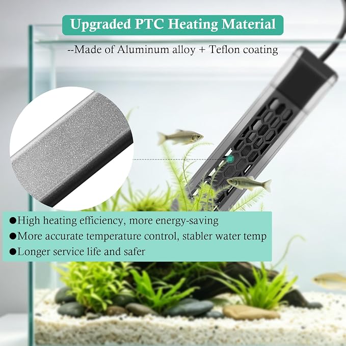 HITOP 400W Aquarium PTC Heater with Controller: Digital Heater for Fish Tank and Turtle Tank 55-100Gallon, Sturdy Heater with Removable Protective Cover