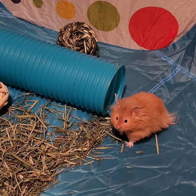 Plastic Hamster Fun Tunnels,Ferrets Foldable Exercising Training Tunnels Hamsters Hideout Tube 15 Pcs Small Animal Chew Toys for Guinea Pigs, Chinchillas, Rats, Gerbils (Blue)