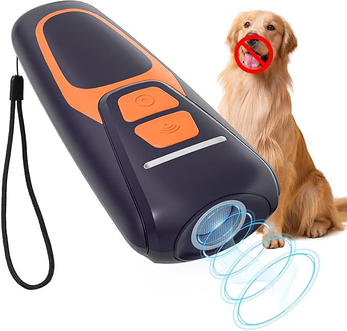 Dog Bark Deterrent Devices, Ultrasonic Anti Barking Device for Dogs, Up to 50FT Long Range Rechargeable Bark Control Safe for Dogs & Human Portable Indoor Outdoor