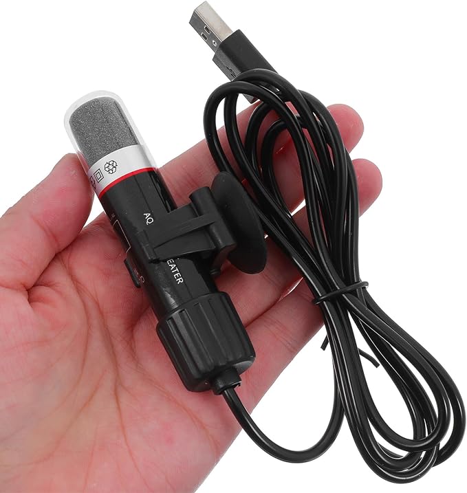 2pcs USB Betta Heater 10w Mini Aquarium Submersible Heater for 5l Fish Tank Portable Silex Glass Small Fish Tank for Home and Office Use
