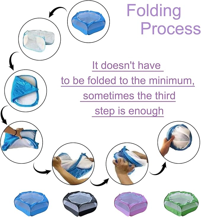 Small Animal Playpen with Zippered Mesh Cover - Portable Foldable Chicken Brooder Box, Indoor Outdoor Enclosure for Guinea Pigs, Bunny, Rabbits, Ferrets, Chinchillas, Kittens (Pink)