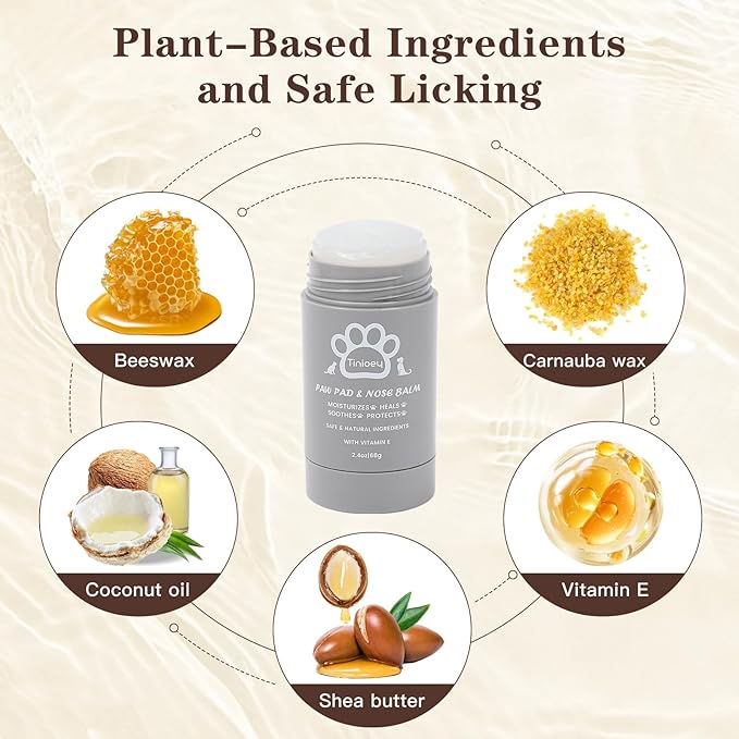 Cat Dog Paw Pad Balm Stick (2.4 oz) | Natural Dog Paw Blam Protector, Soother & Moisturizer for Cracked Dry & Damaged Paws, Nose & Elbows | Snout Soother for Dogs
