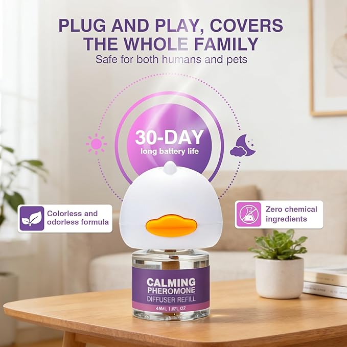 Tcllka Relieve Anxiety Stress Cat Calming Diffuser Comfort for Cats Fits All Cats