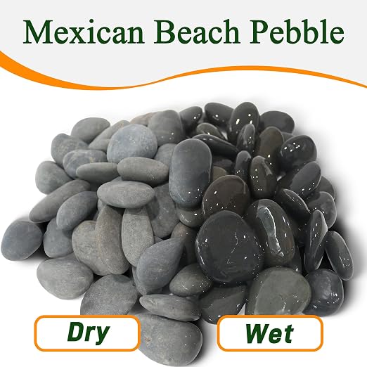 Quibbay 45 LB Mexican Beach Pebbles - 1-2 Inch Decorative River Rocks for Landscaping, Garden Paving, Plant Rocks, Crafting, Walkways, Backyard, Grey Natural Unpolished Bulk Stones