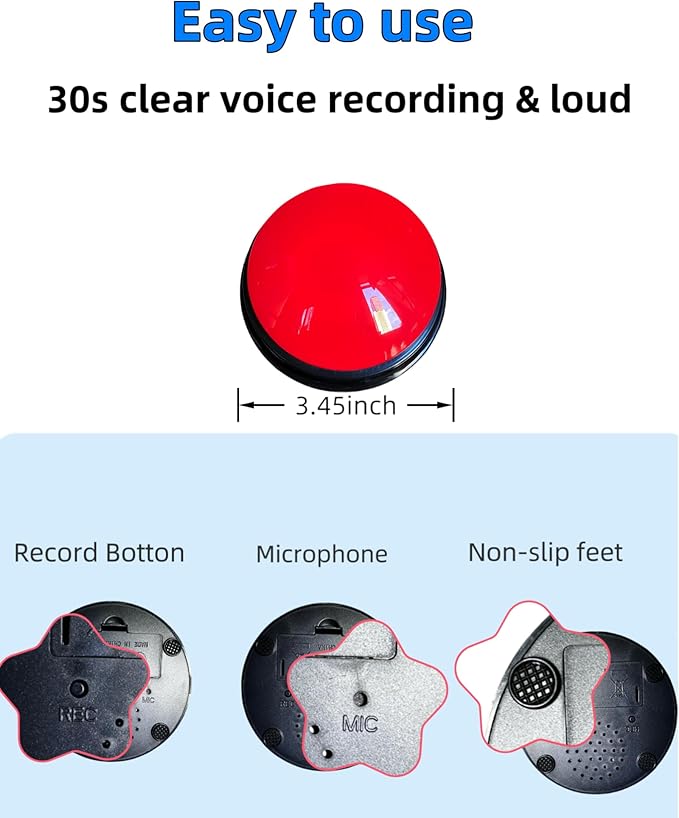 Dog Talking Buttons, 6 Colors Dog Buttons for Communication with Training Clicker & 25 Stickers, Recordable Buttons to Help Your Dog Talk, Pet Training Starter Set for Puppy, Cats and Dogs