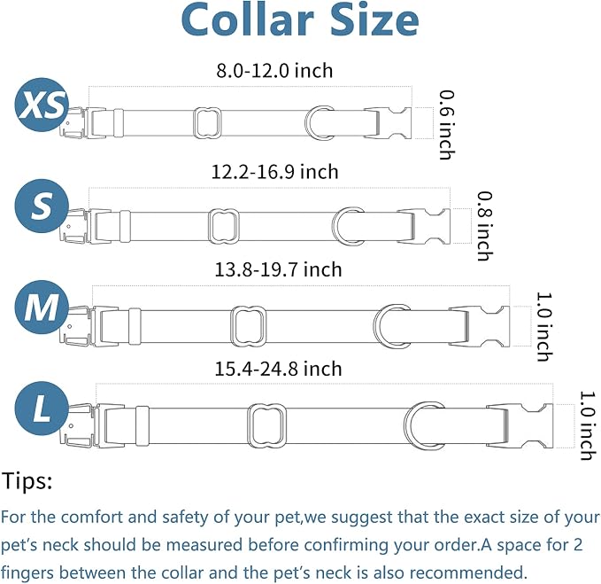 Soft Leather Dog Collar and Leash (6.6') Set - Stylish Rose Gold Heavy Duty Metal Buckle, 4 Adjustable Lengths Leash for Small Medium Large Dogs - Comfortable & Easy to Clean BluePurple M(13.8"-19.7")