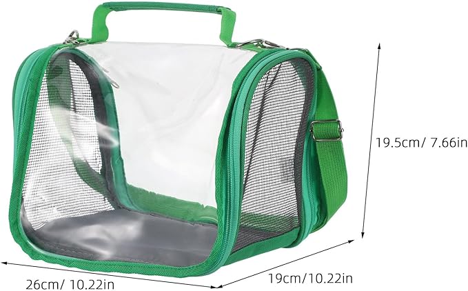 Toddmomy Portable Bird Travel Carrier Bag Lightweight Small Parrot Travel Cage Carrier for Outdoor Trips with Green Compact Design Suitable for Budgies and Small Birds