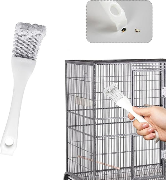 Bird Cage Cleaner with Long Handle & Shovel – Hard Bristles Easy Bird Droppings Removal Brush for Parrot & Pet Cages & Bird Perch – Durable Bird Cage Cleaning Tool & Accessory (1)