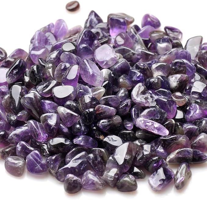 WAYBER Natural Crushed Purple Amethyst Decorative Crystal Gravel, 2 Pounds | Toxin-Free, Fade-Resistant, Ideal for Reiki Healing, DIY Crafts, Vase Filler, Aquarium & Bonsai Decoration