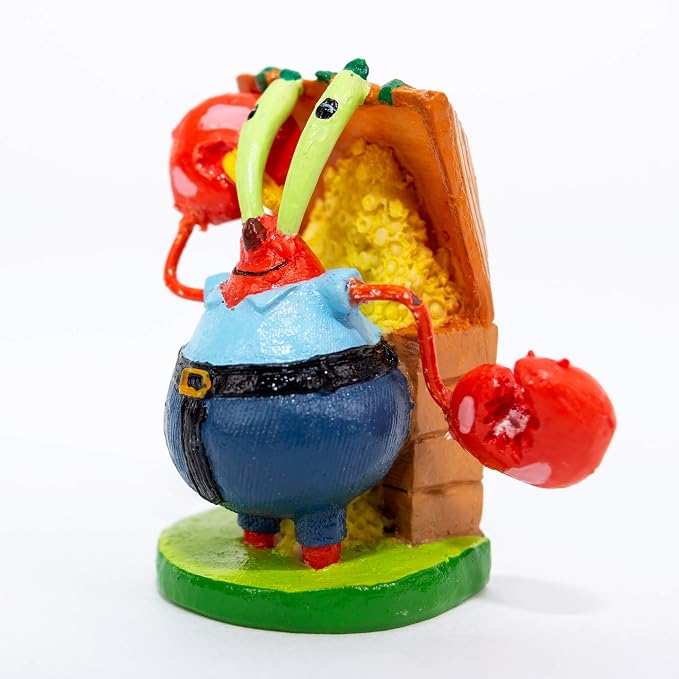 Penn-Plax Officially Licensed Spongebob Squarepants Aquarium Ornament – Mr. Krabs (Mini/Small Size) – Perfect for Freshwater and Saltwater Tanks, Multicolor, One Size