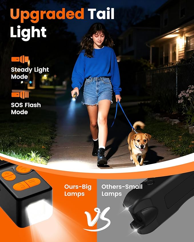 [Digital LED Display] ultrasonic Dog bark Deterrent with 4 Transmitters, 10 Gears Dog Training Device for Large/Medium/Small Dogs, Rechargeable Anti Barking Device & Dog Repellent with Flashlight