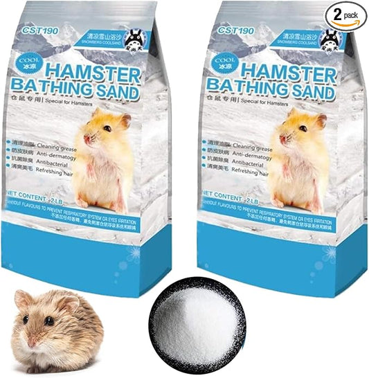 Hamiledyi Hamster Bathing Sand 4 LB Gerbil Powder Grooming Sand for Tiny Friends Farm Chinchilla Dust Bath Potty Litter Sand