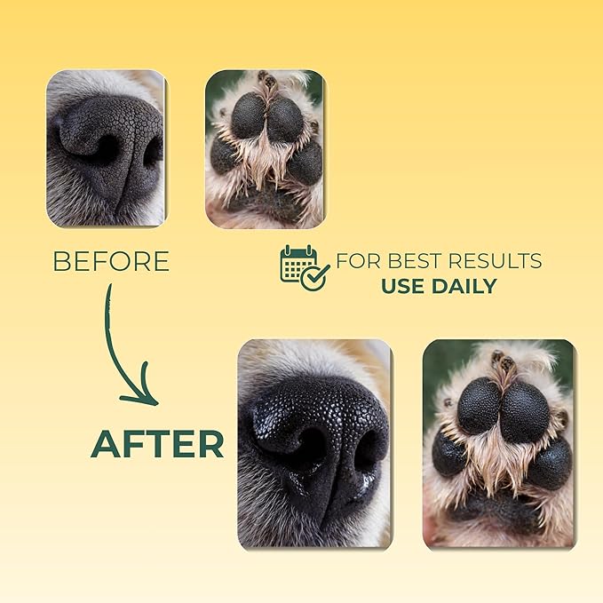 Dog Paw Balm & Dog Nose Balm – 8-in-1 Paw Protector with Beeswax Barrier & Botanical Complex – Lick Safe Paw Wax for Dry Cracked Paws, Hot Pavement, Snow & Winter Salt – for Dogs & Cats