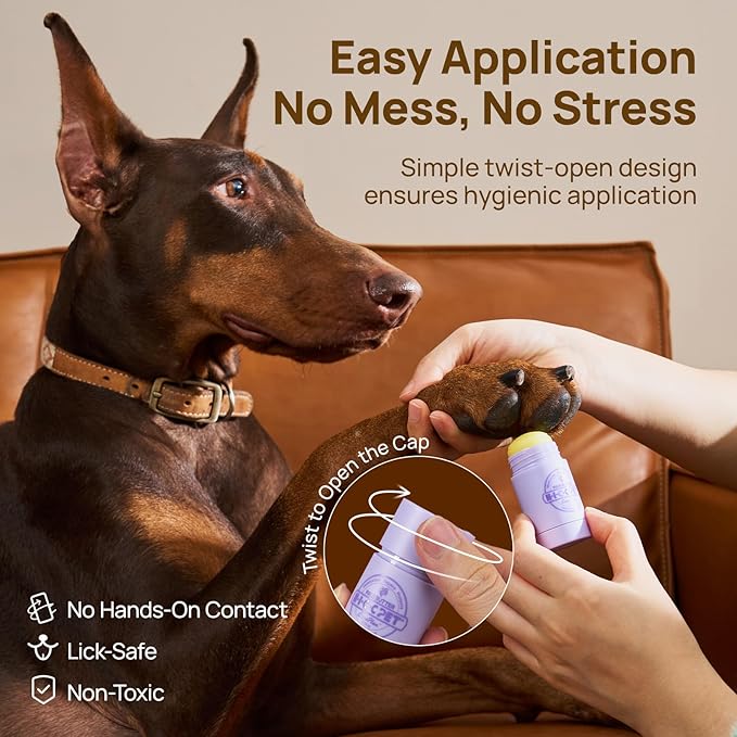 HICC PET Dog Paw Balm 0.53 oz Refill Pack for Dogs & Cats, All-Natural Paw Balm Dogs Lick Safe, Moisturizing and Healing Dry Cracked Paws, Improves Rough Paws Relieves Odor, Horse Hoof, Joint Care