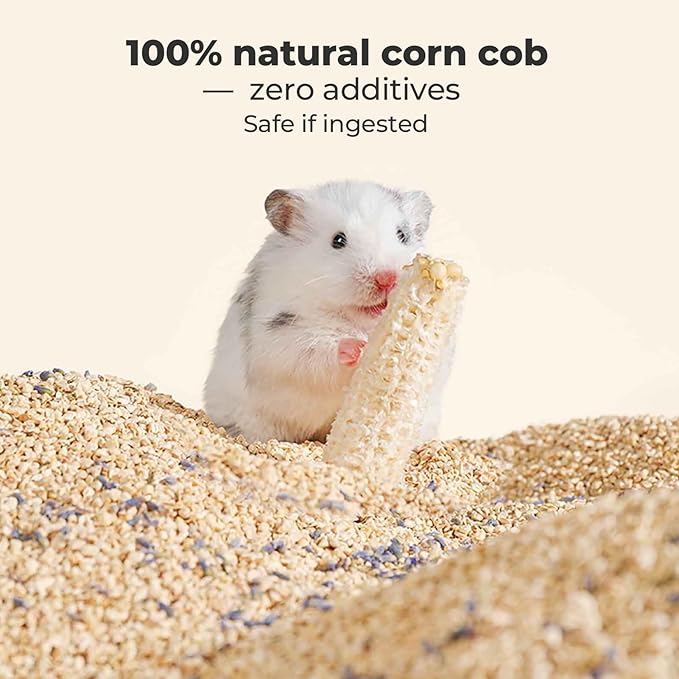 mini&moe Hamster Sand Bath - Natural Fine-Grain Corn Bathing Sand Soft & Low-Dust mall Pet Litter Absorbent for Guinea Pig, Gerbils, Chinchillas, Mice