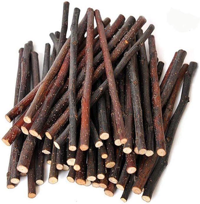 Organic Apple Sticks for Rabbits Wood Tree Branches Pet Snacks Chew Toys Branch for Guinea Pigs Chinchilla Squirrel Bunny Hamster Small Animals Teeth Grinding