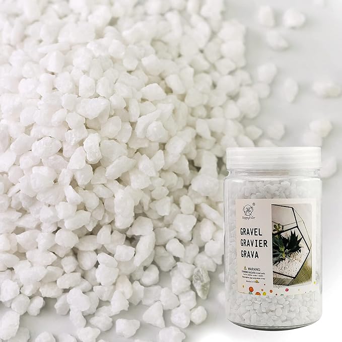 1.1 LB White Succulent Cactus Soil Cover Gravels, Decorative Small Rock | Indoor Plants,Natural Stones for Aquarium Fish Tank,Grow Media Cultivation Hydroponic Pebbles,2-5mm