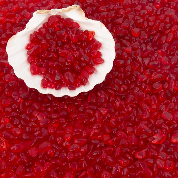 QEQEKAKA Sea Glass Stones for Crafts 0.5LB Red Pebbles Gemstones Bulk | Small Glass Stones for Beaching Wedding DIY Decor Aquarium Turtle Tank Vase Filler (187g/6.6oz)