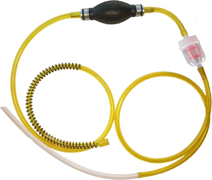Fuel Transfer Pump - 6 Ft Siphon Pump for Gas, Water, Oil, Fluid - Manual Hand Pump