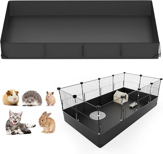 Tresbro Guinea Pig Cage Liner with One-Hand Release Hook & Thickened Corner, 48''L x 24''W Waterproof & Washable Mat (Without Cage) for C&C Grids Guinea Pig Hedgehog Bunny Habitat, Rabbit Cage Liner