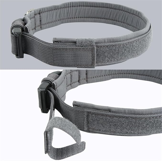 EXCELLENT ELITE SPANKER Tactical Small Puppy Dog Collar Nylon Adjustable Heavy Duty Military for Small Medium and Large Dogs Pet Soft Padded Dog Collar(Gry-M)