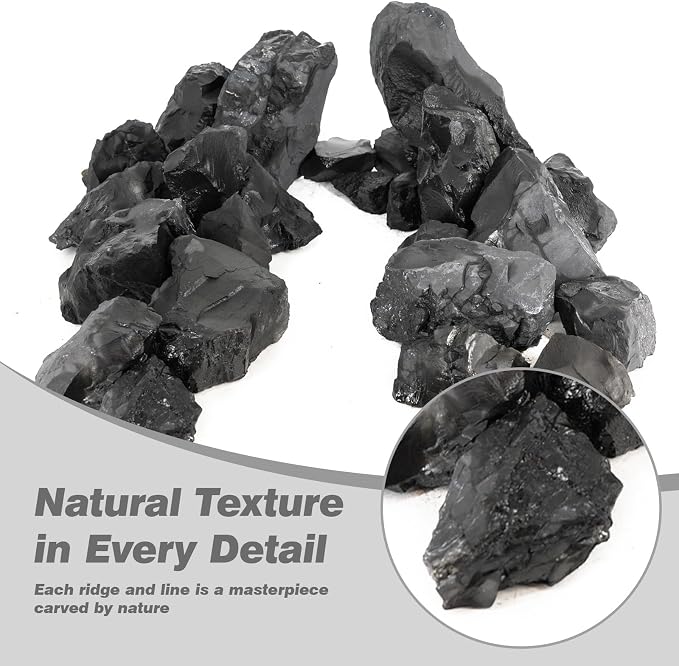 Unocho Aquarium Rocks 40lb Natural Stone for Aquariums Landscaping Paludarium Model Tank Decoration Aquascaping Amphibian Enclosures Garden(3"-10"-12pcs)