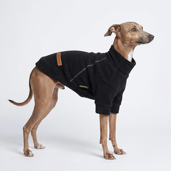 Fitwarm 3 Pack Classic Fleece Dog Sweater, Winter Clothes for Small Dogs Boy Girl, Turtleneck Dog Sweatshirt, Pet Pullover Jumper, Cat Apparel, Black, Olive Green, Cream, Large