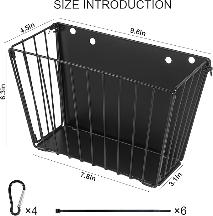 Rabbit Hay Feeder, with Heavy-Duty Metal Frame， Hay Holder for Rabbits - for Rabbits， Bunny, Guinea Pigs, Chinchillas， 9.6x4.5x6.3 inch