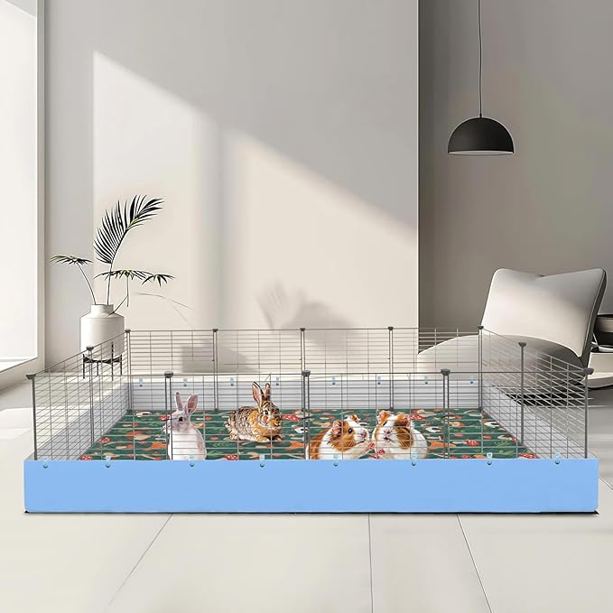 Mechpia 2 Pack Guinea Pig Cage Liners - Washable 47"X24" Bedding Pee Pad, Super Absorbent, Waterproof & Anti-Slip Reusable Mat for Rabbit, Hamster, Rat