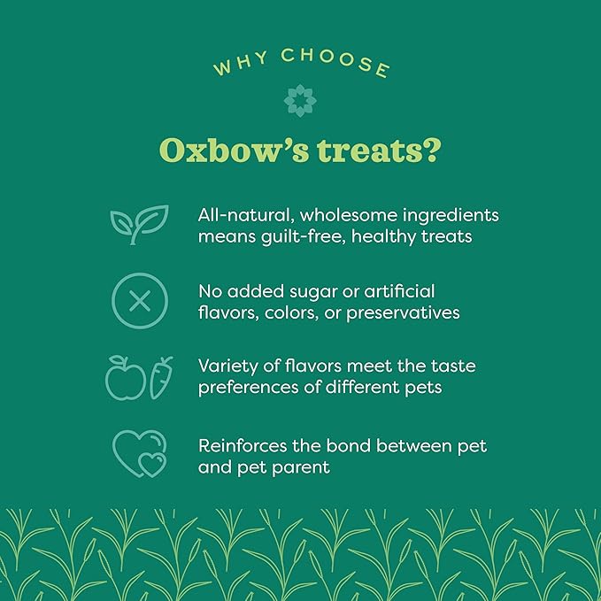 Oxbow Simple Rewards Baked Bell Pepper Treats, Rabbit & Guinea Pig Treats Made with Timothy Hay, Healthy Guinea Pig, Hamster & Bunny Snack, Timothy for Rabbit, Made in USA, 3 oz Bag